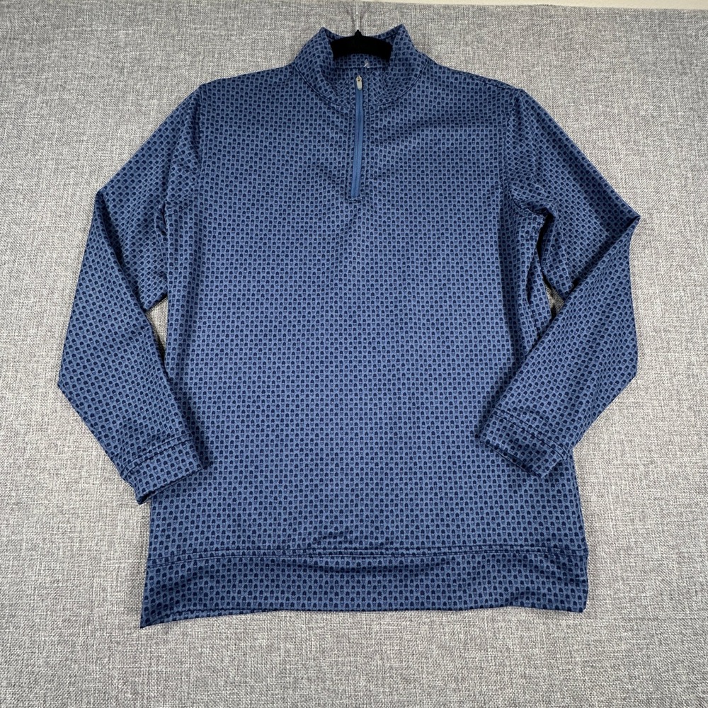 Peter Millar Crown Sport Perth Piña Skullada 1/4 Zip Youth Boys Large 11-12 Golf